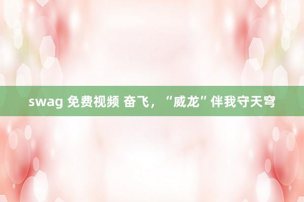 swag 免费视频 奋飞，“威龙”伴我守天穹