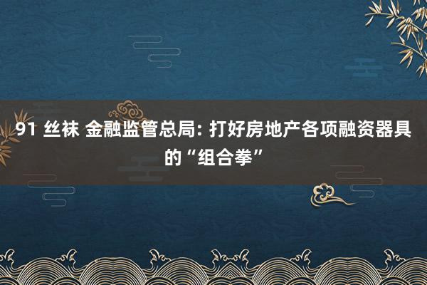 91 丝袜 金融监管总局: 打好房地产各项融资器具的“组合拳”